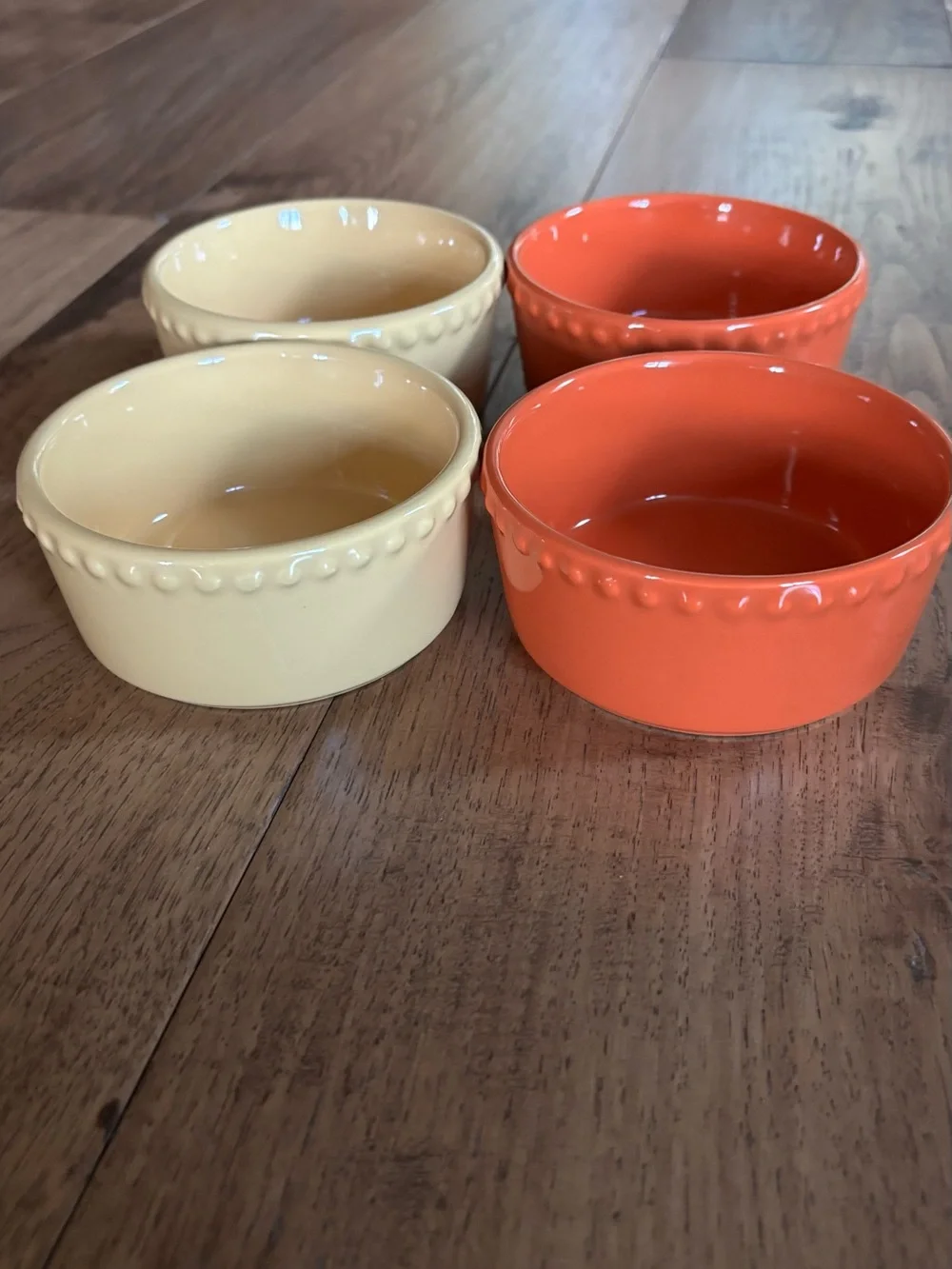 Signature Ceramic Ramekin Set in Orange and Yellow for Fall